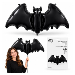 Balon Foliowy Czarny Nietoperz Wampir Na Imprezę Halloween 46x100 cm GODAN