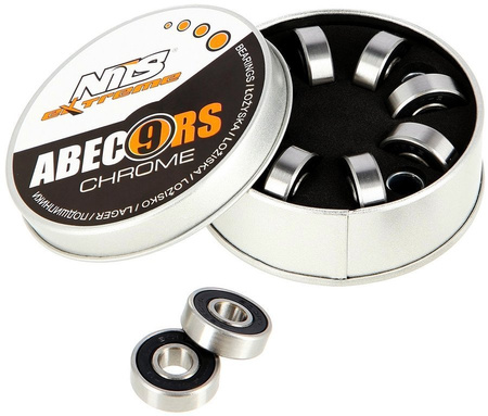 Łożyska Do Rolek Deskorolki Hulajnogi Zestaw 16 szt. ABEC-9 Chrome NILS