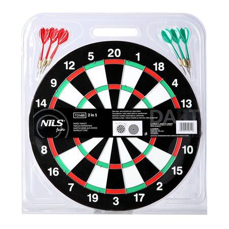 Tarcza Do Darta Dwustronna Tablica 2w1 Do Darta i Bull's Eye + 6 Rzutek