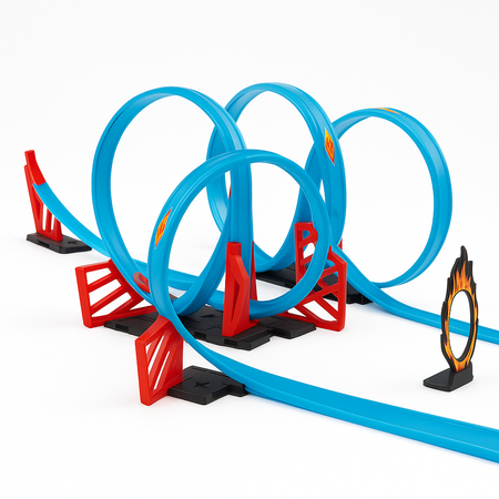 Tor Wyścigowy Samochodowy Pull Back Dla Dzieci 680 cm + 2 Samochody TLD