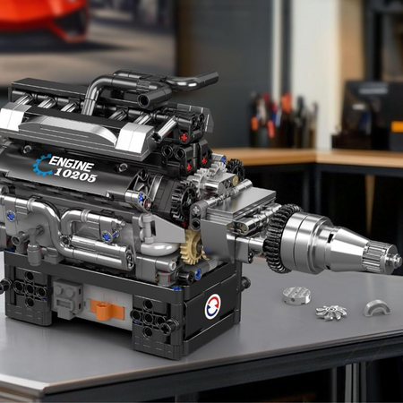 Klocki Konstrukcyjne Silnik Samochodowy V12 733 el. Na Prezent Mould King