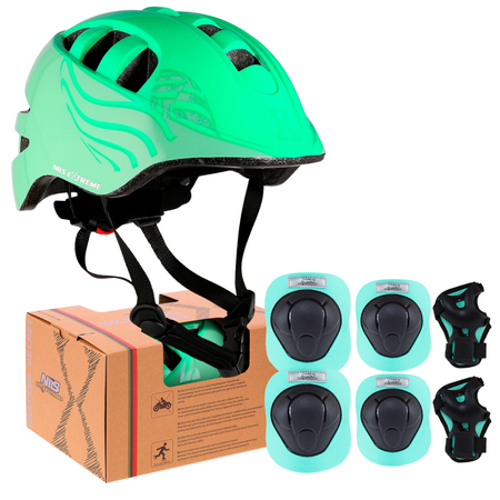 Kask Regulowany Na Rolki Rower Orzeszek Dla Dziecka + Zestaw Ochraniaczy	