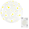 Balon Okrągły Foliowy Kryształowy Przezroczysty Stokrotki Aqua GODAN 20" 