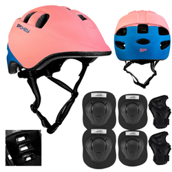 Zestaw Regulowany Kask Rowerowy Ochronny + Ochraniacze Dla Dziecka