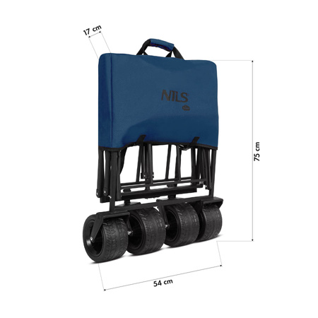 Wózek Turystyczny Plażowy Transportowy Kempingowy Składany Z Daszkiem 120 L