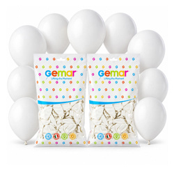 Balony Białe Klasyczne Pastelowe Na Komunię Ślub Wesele 10" GEMAR 200 szt.