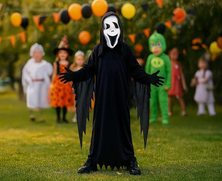 Strój Przebranie Na Halloween Dla Dziecka Duch Kostium + Maska Krzyk GODAN