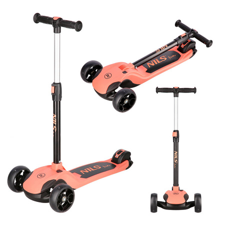 NILS Hulajnoga Trójkołowa Balansowa Dziecięca Kółka LED