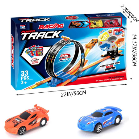 Tor Samochodowy Wyścigowy Dla Dzieci 174 cm + 4 Samochody