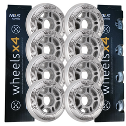 Kółka Do Łyżworolek Kauczukowe Zestaw 8 szt. Przezroczyste 76 mm NILS