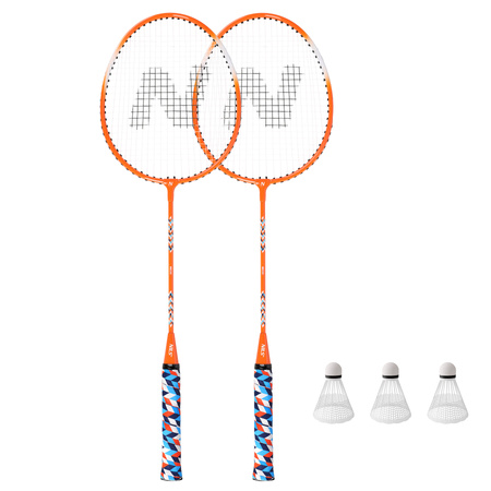 Zestaw Do Gry W Badmintona Rekreacyjnej 2 Rakiety + 3 Lotki + Pokrowiec