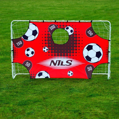 NILS 2x Bramka Piłkarska Z Siatką I Matą Do Celowania 240x150 cm