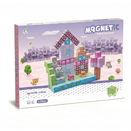 Klocki Magnetyczne Konstrukcyjne Zestaw 110 Elementów Edukacyjne Dla Dzieci