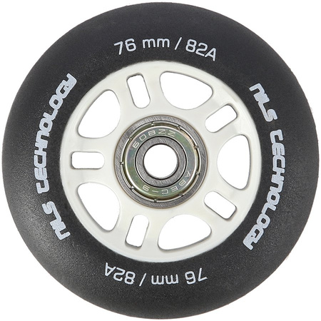 Kółka Do Rolek Kauczukowe 76mm Zestaw 4 szt. + Łożyska ABEC-9 Czarne Matowe