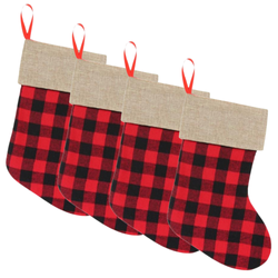 Skarpeta Świąteczna Na Prezenty Dekoracja Na Okno Kominek Pod Choinkę 4 szt