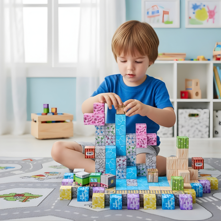 Klocki Magnetyczne Konstrukcyjne Zestaw 112 Elementów Edukacyjne Dla Dzieci