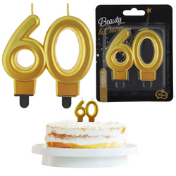 Świeczka Złota Metaliczna Świeczka Dekoracyjna Na 60 Urodziny Jubileusze