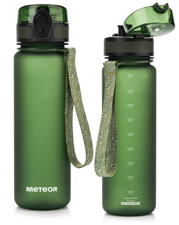 Butelka Sportowa Bidon Na Wodę Z Miarką Tritanowa Z Ustnikiem 500 ml METEOR