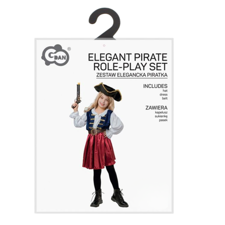 Piratka Strój Kostium Przebranie Sukienka + Kapelusz Na Halloween Karnawał