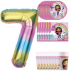 8xTalerzyki + 8x Kubeczki + 20 Serwetek Koci Domek Gabi + Balon Cyfra 7