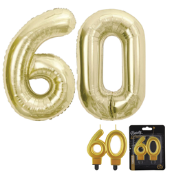 Balony Foliowe Na Urodziny Rocznicę Na 60 Lat 85 cm Na Hel + Świeczka