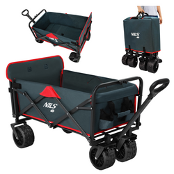 NILS Wózek Turystyczny Plażowy Transportowy Kempingowy Składany Z Uchwytem