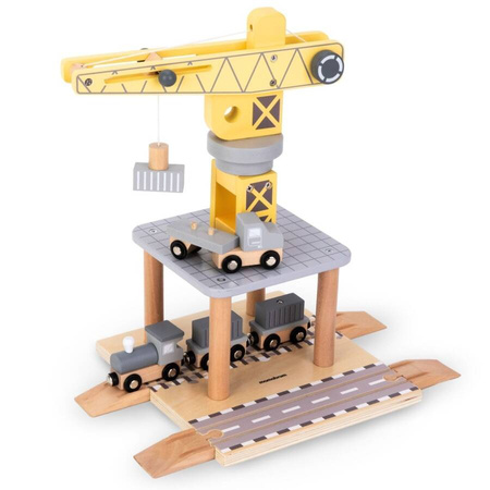 Dźwig Portowy Ruchomy Z Magnetyczną Wciągarką Zabawka Edukacyjna Dla Dzieci