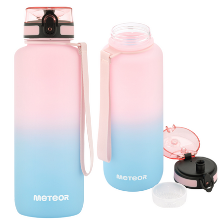 Butelka Sportowa Bidon Na Wodę Z Miarką Tritanowa Z Ustnikiem 1500ml METEOR
