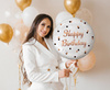 Balon Foliowy Dekoracyjny Imprezowy Na Urodziny Happy Birthday Biały 18"
