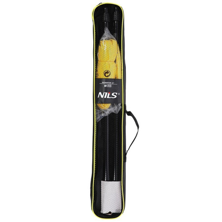 NILS Siatka Do Gry W Badmintona Siatkówkę 630 cm + Słupki Teleskopowe