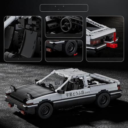 Klocki Konstrukcyjne Samochód Wyścigowy Auto Sportowe Z Napędem Pull-back 790 Elementów MOULD KING