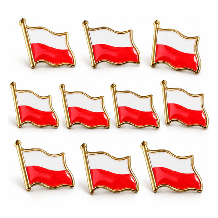 Przypinka Z Flagą Polski Na 11 Listopada Patriotyczna Flaga 2x2 cm 10 szt.