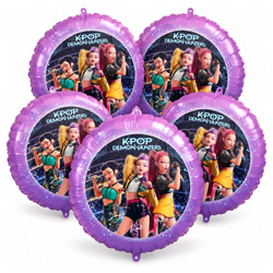 Balony Foliowe K-POP DEMON HUNTERS Dla Dziecka Na Przyjęcie 18" 5 szt.