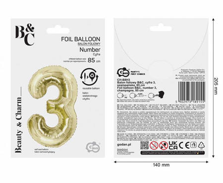 Balony Foliowe Dekoracja Na 30 Urodziny Rocznice Szampańskie 85 cm GODAN