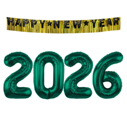 Balony Foliowe 2026 Na Nowy Rok Sylwestra 85 cm + Girlanda Happy New Year