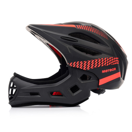 Kask Rowerowy Regulowany Na Hulajnogę Full Face Szczękowy Odpinany METEOR