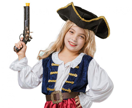 Piratka Strój Kostium Przebranie Sukienka + Kapelusz Na Halloween Karnawał