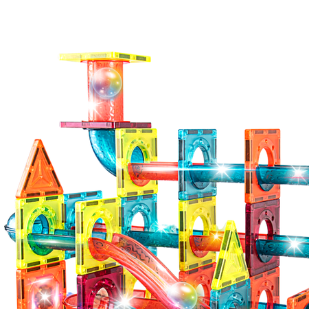 Klocki Magnetyczne Konstrukcyjne Świecący Tor Zestaw Dla Dzieci 110 el.