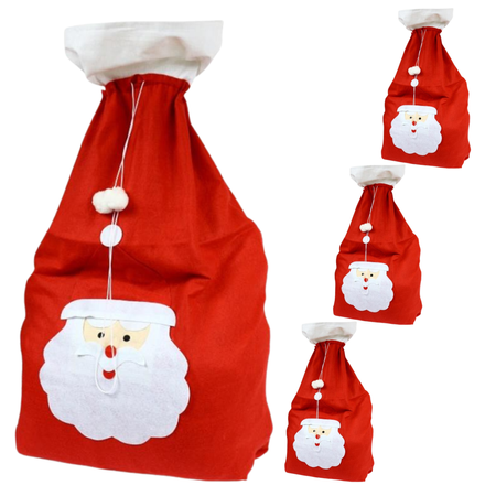 Worki Na Prezenty Świąteczne Mikołaja Gwiazdora Pod Choinkę 4 szt. 70x100cm