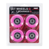 Kółka Do Rolek Kauczukowe 70 mm Zestaw 8 szt. + Łożyska ABEC-7 Różowe NILS