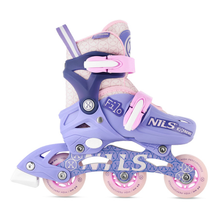Rolki Regulowane Łyżworolki Rekreacyjne Dziecięce Fioletowe Nils Extreme