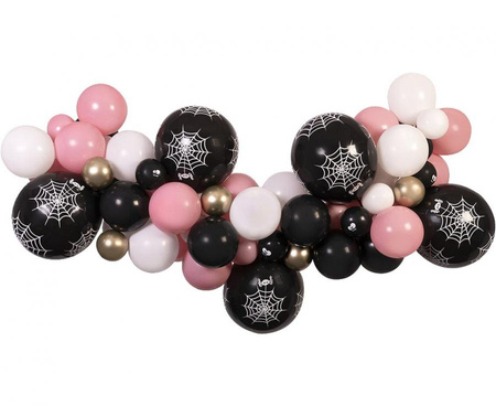 Girlanda Dekoracja Na Halloween Zestaw Balonów 65 szt. Pajęczyny 200x70 cm