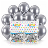 Balony Lateksowe Srebrne Klasyczne Chromowane Na Ślub Wesele 13" 100 szt.