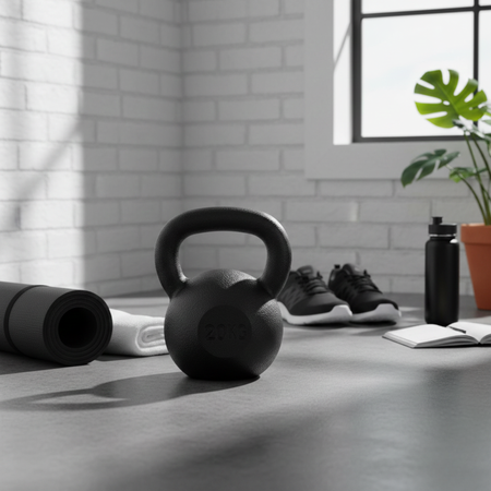 Kettlebell Ciężarek Hantla Żeliwna Odważnik Do Treningu Siłowego HMS 20 kg