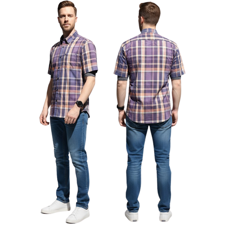 Koszula Męska Bawełniana Z Krótkim Rękawem Slim Fit Armani Exchange