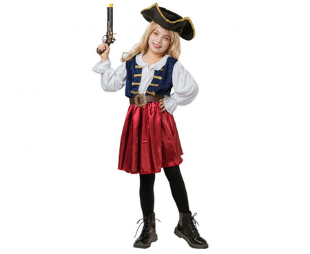 Piratka Strój Kostium Przebranie Sukienka + Kapelusz Na Halloween Karnawał