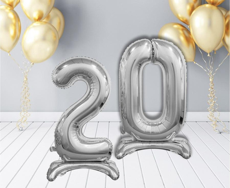 Balon Foliowy Na Urodziny Rocznice Jubileusze Cyfra 2 Stojąca Duży 74 cm