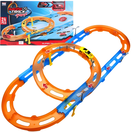 Tor Wyścigowy Samochodowy Pull Back Dla Dzieci 230 cm + Samochód TLD
