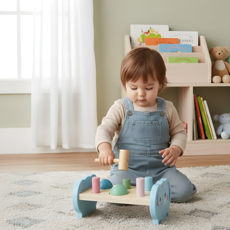 MERKAN Wbijak Przebijanka Drewniana Zabawka Montessori Dla Dzieci