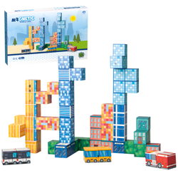 Klocki Magnetyczne Konstrukcyjne Zestaw 58 Elementów Edukacyjne Dla Dzieci